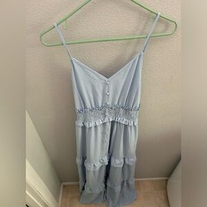 New with tags, light blue, summer dress with spaghetti straps.
